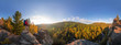 © Baikal360 - Backpacker on top of a rock fall at dawn. Cylindrical panorama 360 degrees