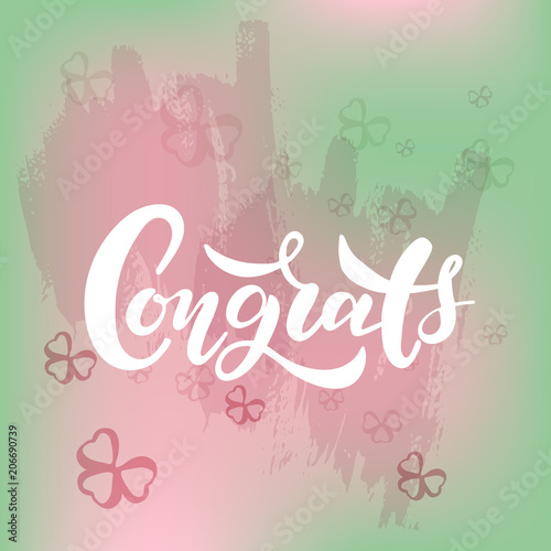 Fotografie, Tablou Hand sketched Congrats lettering typography
