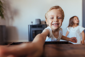 Wall Mural - Adorable little boy smiling