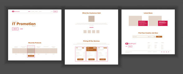 Wall Mural - website page vector. business agency. web page. landing design template. network connection. busines