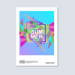 Abstract hello summer cover design with facets or geometric shape