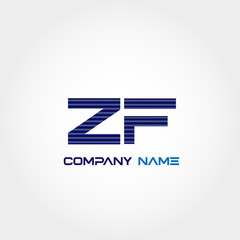 Initial Letter ZF Logo Template Design Vector