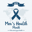 Men's health month card or background. vector illustration.