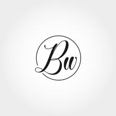 Initial Letter BW Logo Template Vector Design