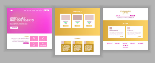 Wall Mural - main web page design vector. website business concept. landing template. working team. cloud room. a