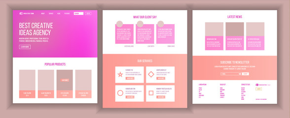 Wall Mural - main web page design vector. website business style. landing template. abstract project cover. idea 