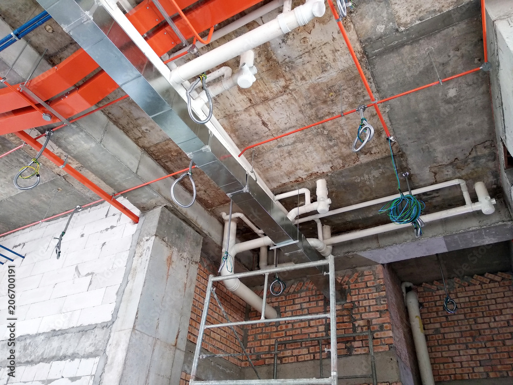 Main Conduit In Ceiling Electrical conduit, cable tray and aircond pipes as part of services ...