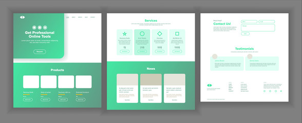 Wall Mural - web page design vector. website business graphic. responsive interface. landing template. futuristic