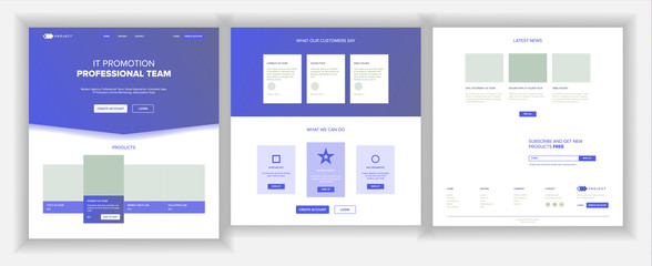 Wall Mural - website page vector. business website. web page. landing design template. processes and office situa
