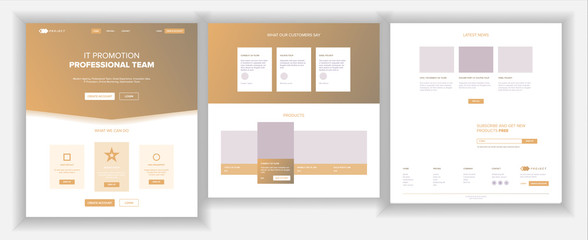 Wall Mural - main web page design vector. website business screen. landing template. innovation idea. engineer de