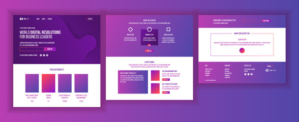 Wall Mural - website template vector. page business project. landing web page. technical online support. design e