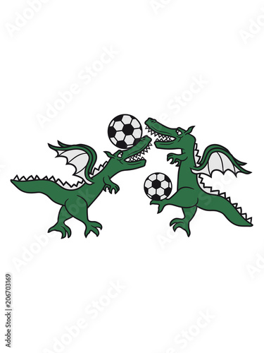 2 Freunde Team Paar Spass Fussball Spielen Tor Schiessen Verein Sport Ball Kopfball Laufen Gehen Gross Clipart Fliegen Flugel Wyvern Mystisch Fantasy Drache Bose Stock Illustration Adobe Stock