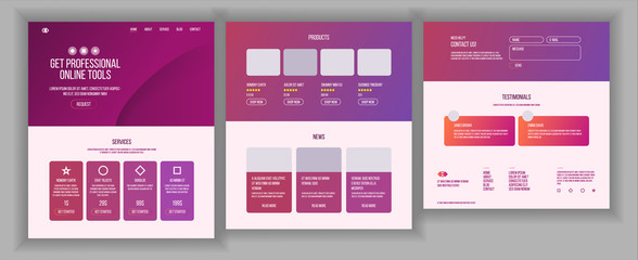web page design vector. website business style. front end site scheme. landing template. benefits sc