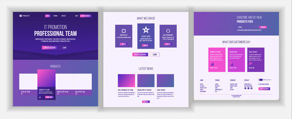 Wall Mural - web page design vector. website business concept. web design and development. landing template. glob