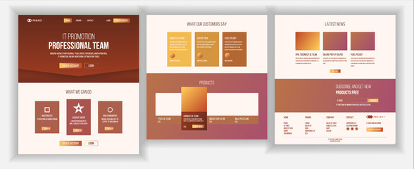 Wall Mural - website page vector. business agency. web page. landing design template. network connection. digital