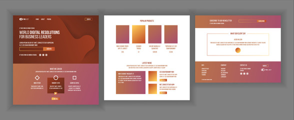 Wall Mural - main web page design vector. website business reality. shopping online landing template. creative pr