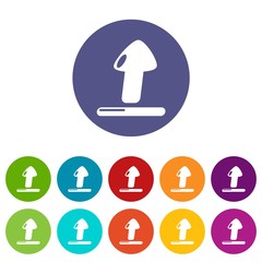 Poster - Upload icons color set vector for any web design on white background