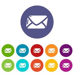 Poster - Mail icons color set vector for any web design on white background