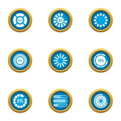 Poster - Circular sign icons set. Flat set of 9 circular sign vector icons for web isolated on white background