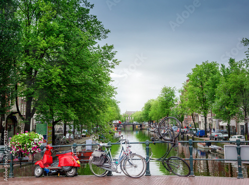  Plakat Amsterdam   kanal-w-amsterdamie