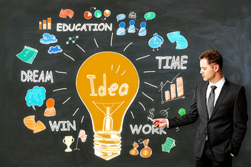 Aufkleber - Education, technology, idea and finance concept