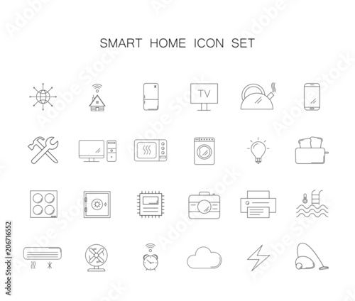 Line Icons Set Smart Home Pack Vector Illustration Buy This Stock Vector And Explore Similar Vectors At Adobe Stock Adobe Stock