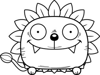 Poster - Cartoon Dandelion Lion Peeking