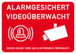© fotohansel - vss51 VideoSurveillanceSign vss - ks310 Kombi-Schild - ALARMGESICHERT / VIDEOÜBERWACHT - Dieses Objekt wird 24h elektronisch überwacht - DIN A2 A3 A4 A5 A6 Plakat - rot xxl g6146