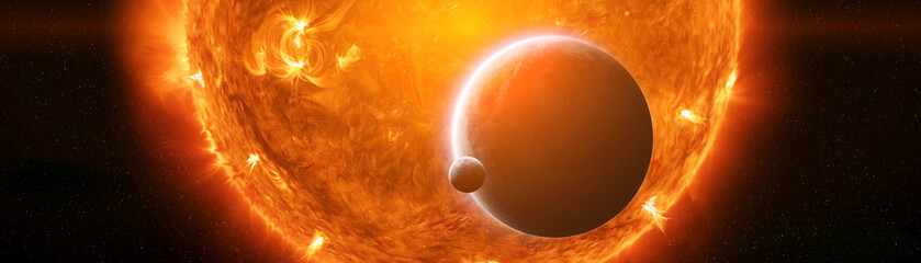 Wall Mural - exploding close to planet earth 3d rendering elements of this image furnished by nasa