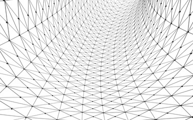 Poster - curve lines. architecture facade design isolated on white background, 3d illustration.