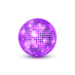 © kolonko - Disco ball isolated illustration. Night Club party light element. Bright mirror golden ball design for disco dance club