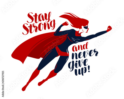 Supergirl, superhero flying up rapidly Poster Mural XXL