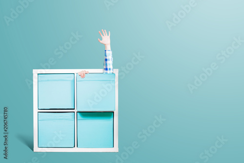 An Open Hand Asking For Help Pulled Out Of The Drawer White