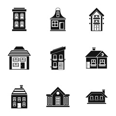 Poster - Dwelling icons set. Simple illustration of 9 dwelling vector icons for web