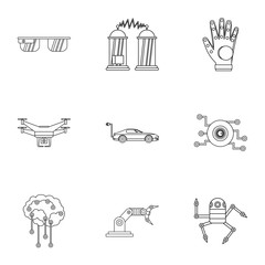 Poster - Innovation icons set. Outline illustration of 9 innovation vector icons for web