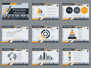 Professional business presentation, slide show vector design template