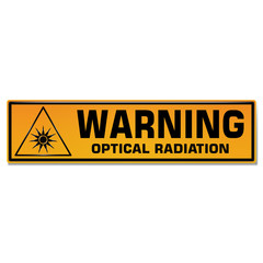 Wall Mural - Vector and illustration graphic style,Optical Radiation Hazard symbol,Yellow rectangle Warning Dangerous icon on white background,Attracting attention Security First sign,Idea for presentation EPS10.