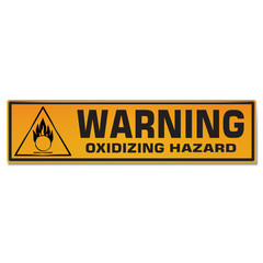 Wall Mural - Vector and illustration graphic style,Oxidizing Hazard Symbol,Yellow rectangle Warning Dangerous icon on white background,Attracting attention Security First sign,Idea for presentation EPS10.