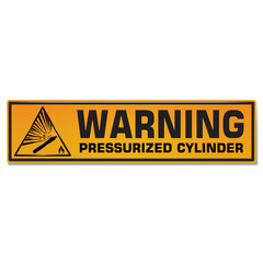 Wall Mural - Vector and illustration graphic style,Pressurized Cylinder Hazard symbol,Yellow rectangle Warning Dangerous icon on white background,Attracting attention Security First sign,Idea for presentation, EPS