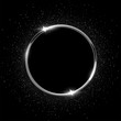 © backup16 - Silver sparkling ring with glitter isolated on black background. Vector luxury silver frame.