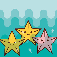 starfish sea life cartoon ocean vector illustration