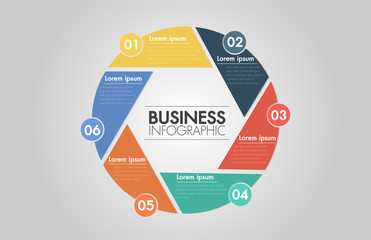 Wall Mural - vector circle arrows for infographic. template for cycling diagram, graph, presentation and round ch