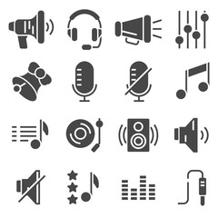 Wall Mural - sound icons set vector