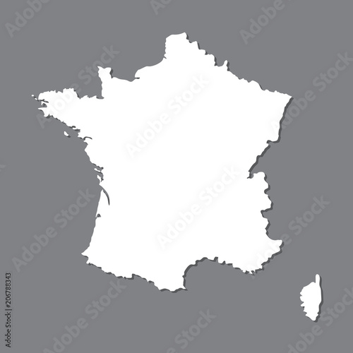 Obraz na płótnie Blank map France. High quality map of France on gray background. Stock vector. Vector illustration EPS10.
