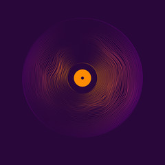 Poster - poster of the vinyl record. vector illustration on dark background
