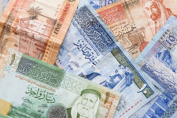 Jordanian dinars, banknotes with kings