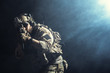 © fotofabrika - Special forces soldier with rifle on dark background