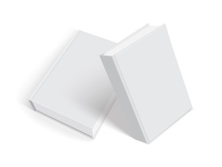 Canvas Print - white books with thick cover isolated on white background mock up 