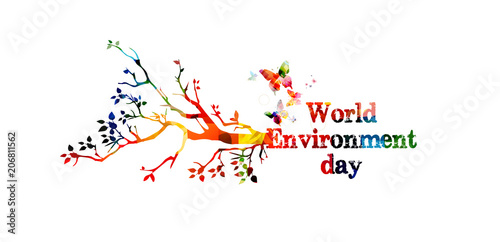 World Environment Day Poster Vector Illustration Typographic