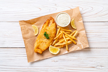 Wall Mural - fish and chips with french fries